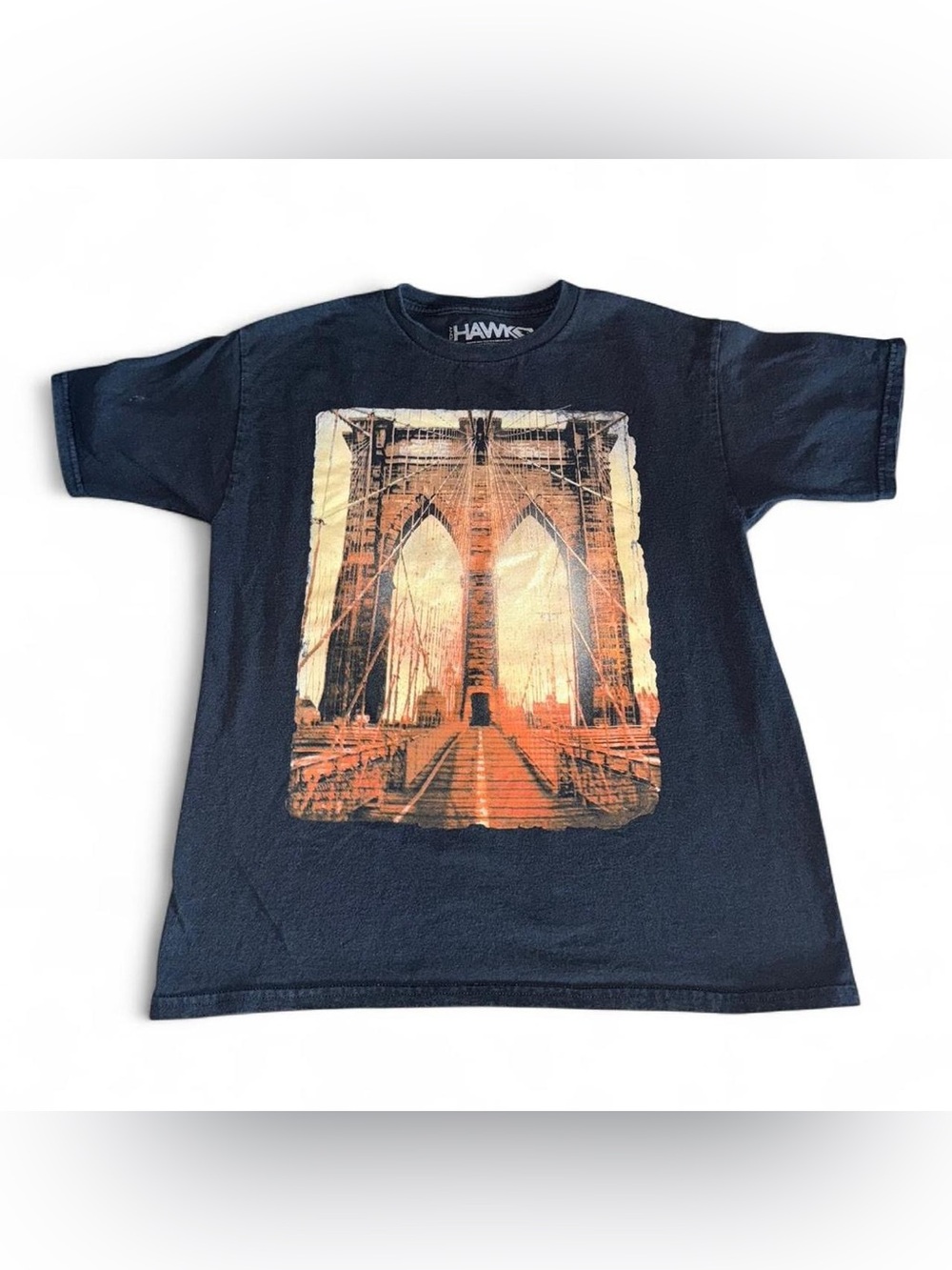 Tony Hawk Black Tee with Orange Bridge Graphic - Men's